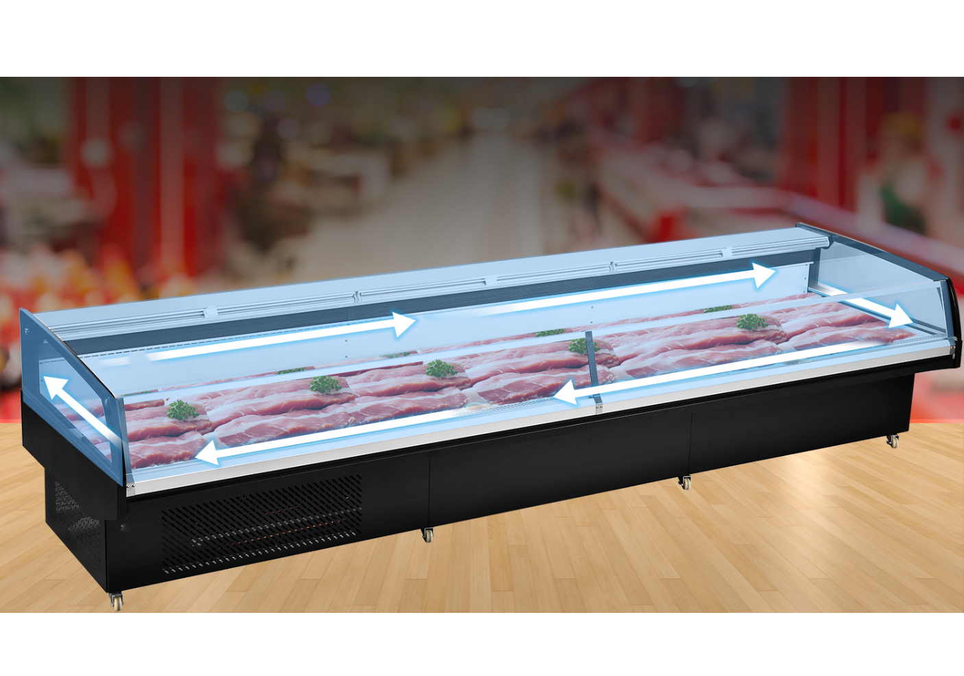 Vzduchom chladená skriňa na čerstvé mäso Model B Zásuvná (3)