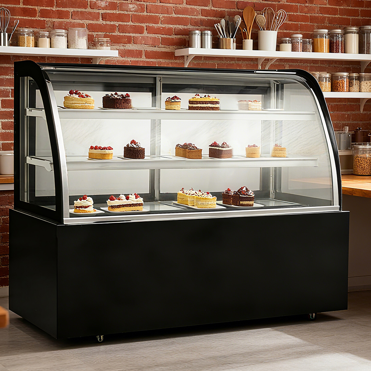 Curved Glass/Rear Open