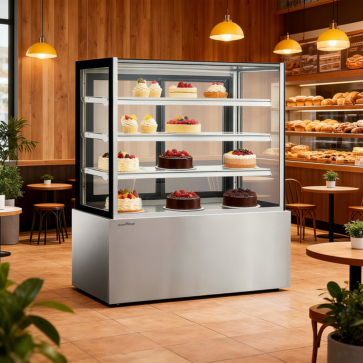 Right-angled tall cake cabinet