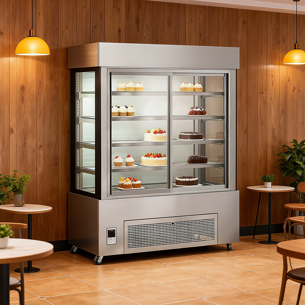 Top air outlet vertical cake cabinet
